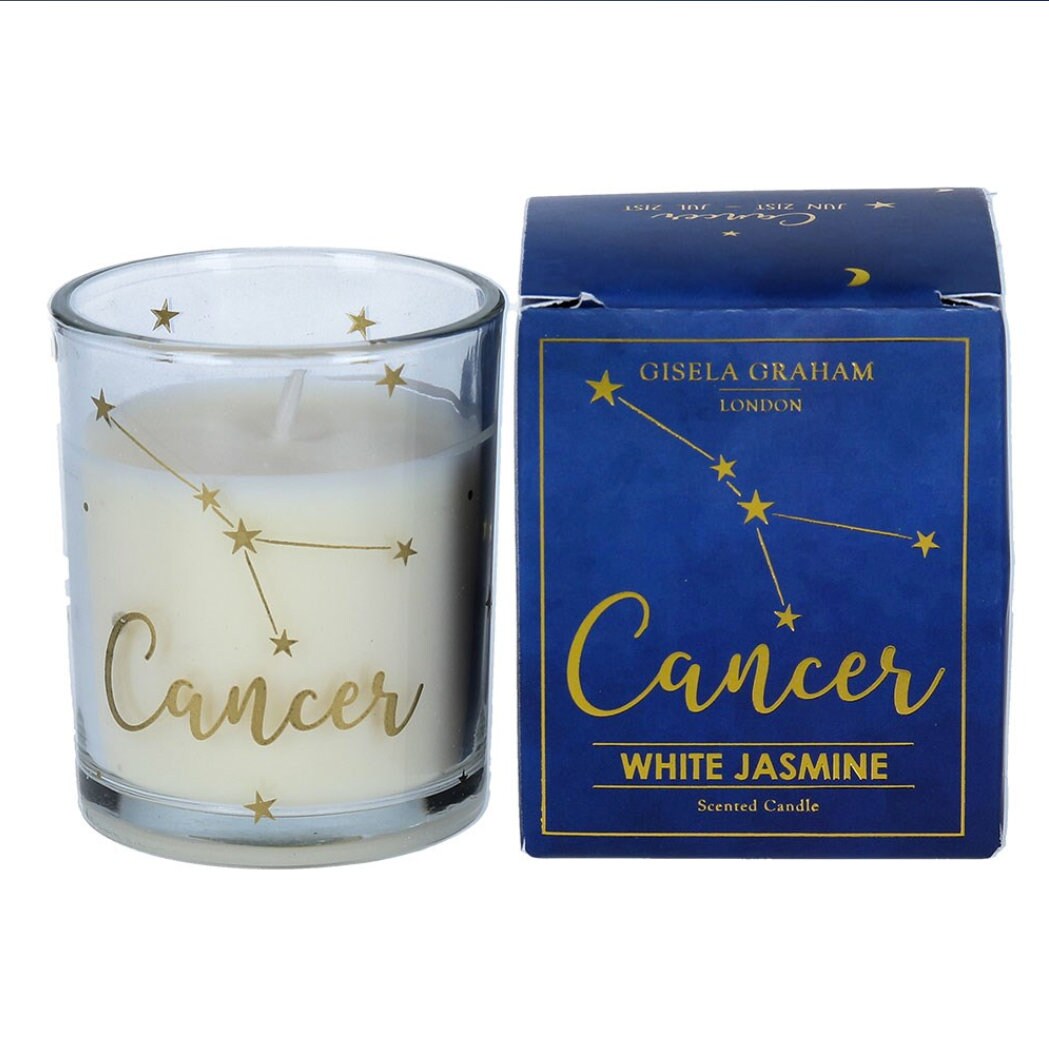 Cancer Star Sign Scented Candle Zodiac Candle Jasmine Etsy