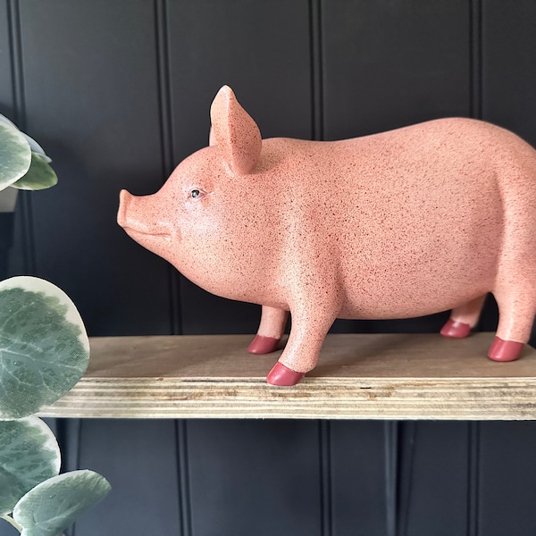 Fab Pink Pig Figurine | Eclectic Decor | Gift Ideas | Shelfie Decor | Quirky Decor | Gift Idea | Pink Piggy Figure | Pig Lovers