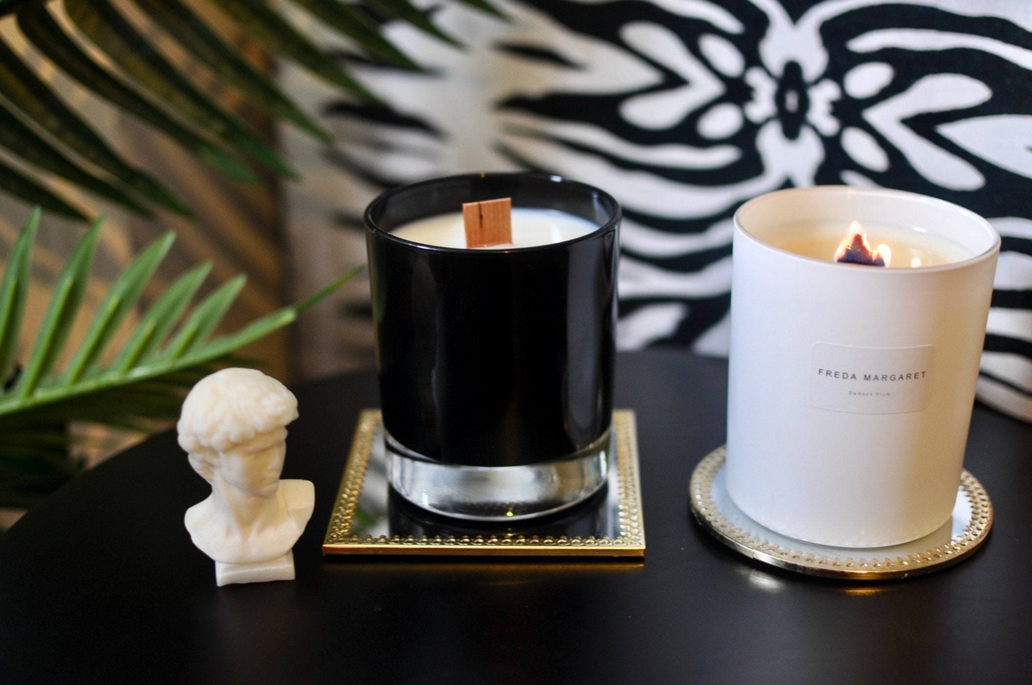 Set of 2 Gold Trimmed Candle Plates Decorative Candle Plate Etsy