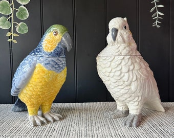 Ceramic Parrot Storage Jar | Decorative Jar | Eclectic Decor | Quirky Decor | Animal Decor | Trinket Pot