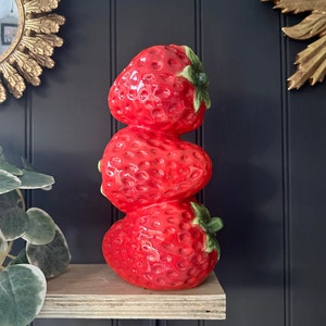 Small Strawberry Stem Vase  | Quirky Fruit Planter | Eclectic Decor | Fun Decor | Gift Idea