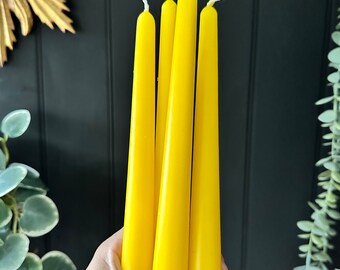 Yellow Taper Candles | Colourful Candlesticks | Dining Table Dressing | Dinner Candles | Colourful Candles | Bright Tapered Candles