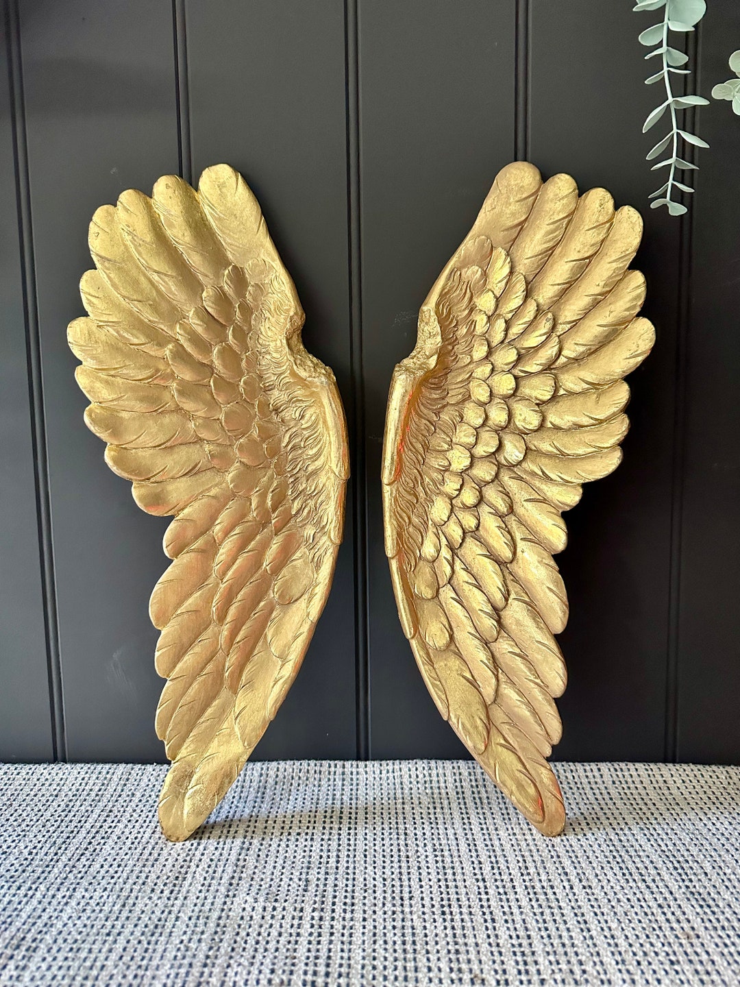 Pair of Gorgeous Gold Angel Wings Eclectic Decor Wall Decor Gallery ...