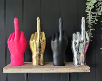 Quirky Middle Finger Hand Figure | Eclectic Decor | Gift Idea | Hand Ornament | Swear Hand | Funny Gift