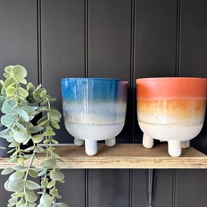 Mojave Glaze Planter | Indoor Planter | Gift Ideas | House Plants | Bohemian | Cacti | Succulents | Blue or Terracotta