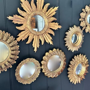 Fabulous Metallic Gold Ornate Wall Mirrors | Gallery Wall Decor | Eclectic Home Decor | Wall Hanging | Wall Art | Convex Mirrors