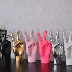 Quirky Peace Gesture Hand Sculptures | Eclectic Decor | Gift Idea | Hand Ornament | Swear Hand | Peace Hands