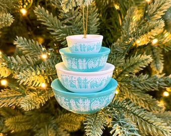 Miniatur Pyrex Schüssel Stapel-Ornament