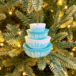 Miniatur Pyrex Schüssel Stapel-Ornament