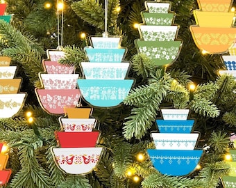 Double-sided Pyrex Christmas Ornaments