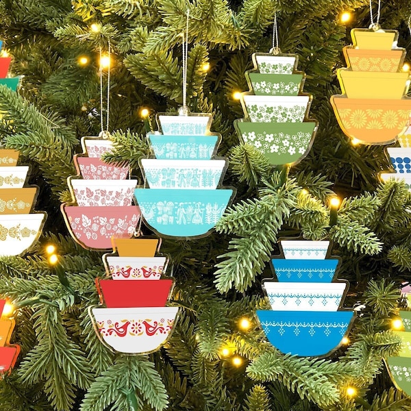 Double-sided Pyrex Christmas Ornaments