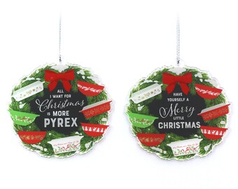 Christmas Wreath Pyrex Ornaments