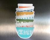 IMPERFECT Pyrex Stack - Magnet, Vintage Pyrex, Rare Pyrex, Pyrex Friendship, Pyrex Turquoise