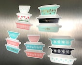 Rare Pyrex Magnets - Vintage Pyrex, Lucky in Love, Pink Stems, Starburst, Clover Berry, Scroll, Gold Birds, Diamonds