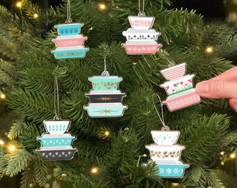 Mini Rare Pyrex Christmas Ornaments