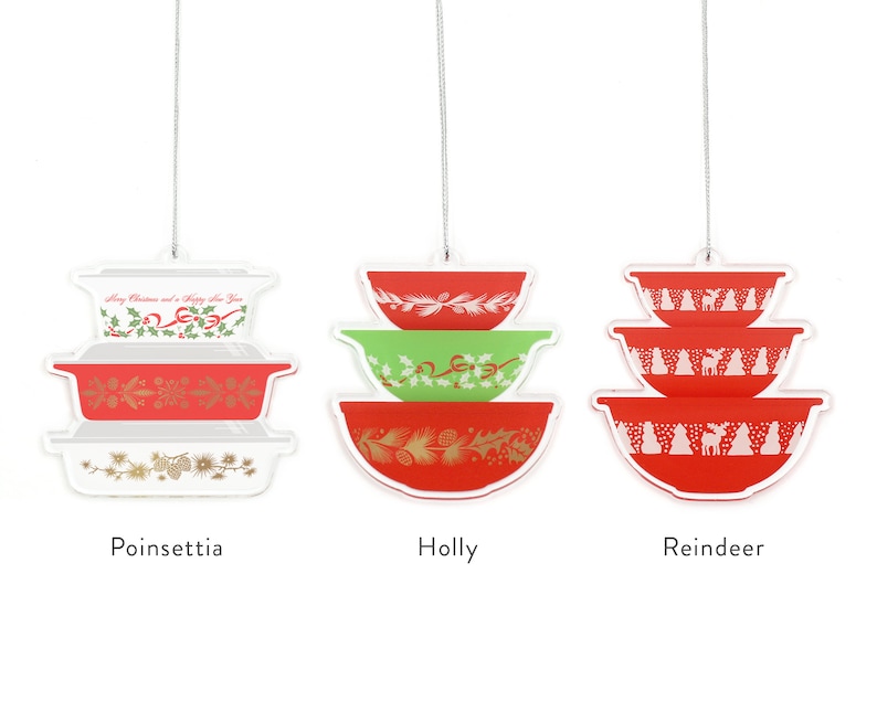 Christmas Pyrex Ornaments Etsy