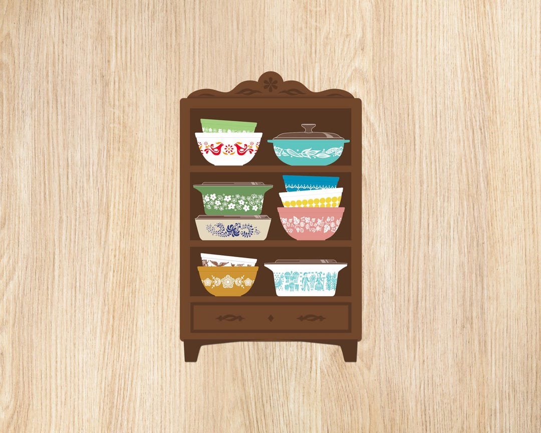 Vintage Pyrex Hutch Sticker: Retro Kitchen Vinyl Decal - Etsy