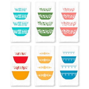 Pyrex-Inspired Cotton Tea Towel – Retro Kitchen Decor