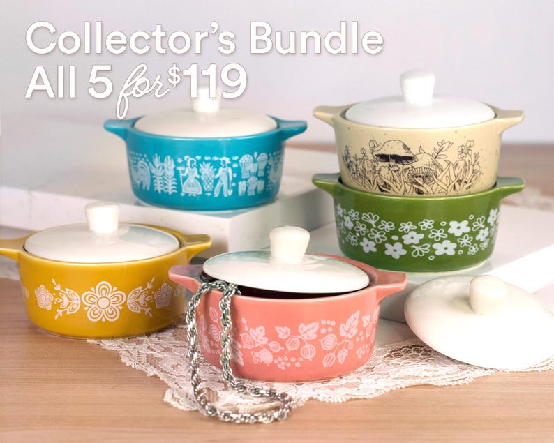 Pyrex-Inspired Spring Blossom Casserole Ceramic Trinket Box