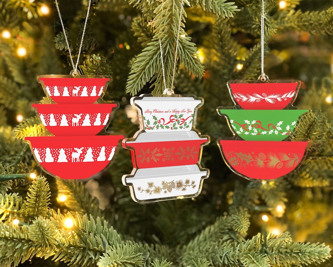 Doublesided Christmas Pyrex Ornaments Etsy