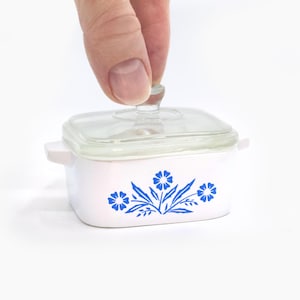 Mini Cornflower Trinket Box | Corning Ware Inspired Casserole | Vintage Kitchen Decor | Pyrex Lover Gift | Ring Dish | Resin Jewelry Holder