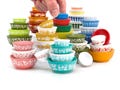Miniature Pyrex Mixing Bowls Set – Mini Pyrex Replica – Stackable Pyrex Collector Display – Dollhouse Kitchen Decor Gift
