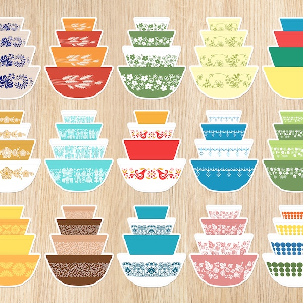 Pyrex Mixing Bowl Stickers