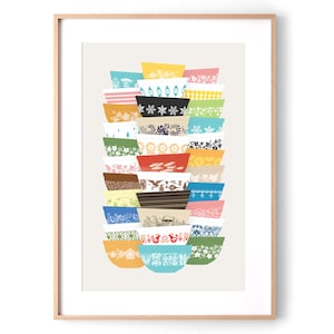 Pyrex Mixing Bowl Tall Stacks Print