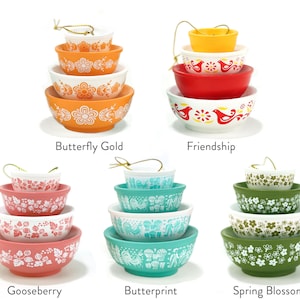 Miniature Pyrex Bowl Stack Ornament image 3