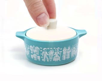 Pyrex-Inspired Butterprint Casserole Ceramic Trinket Box