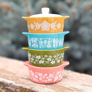 Pyrex-Inspired Spring Blossom Casserole Ceramic Trinket Box