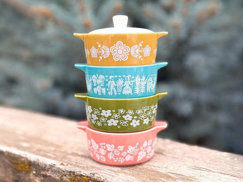 Pyrex-Inspired Spring Blossom Casserole Ceramic Trinket Box
