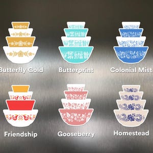 Pyrex Mixing Bowl Stack Magnet: Retro Kitchen Decor Gift