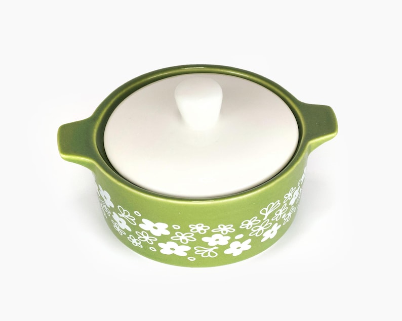 Pyrex-Inspired Spring Blossom Casserole Ceramic Trinket Box
