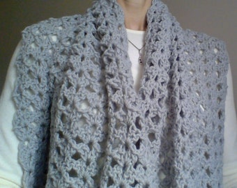 Crochet Scarf Grey