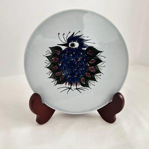 Royal Copenhagen Crazy Bird Plate, Vintage Tenera Faience Butter Board, Beth Breyen Trivet, Danish Mid-Century Wall Plaque, Rare Nordic Art