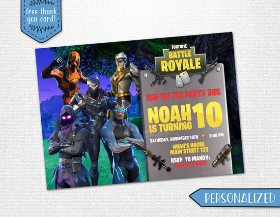 image 0 - fortnite birthday party invitations free