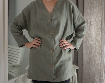 Linen tunic shirt | Linen shirt tunic | Capsule wardrobe