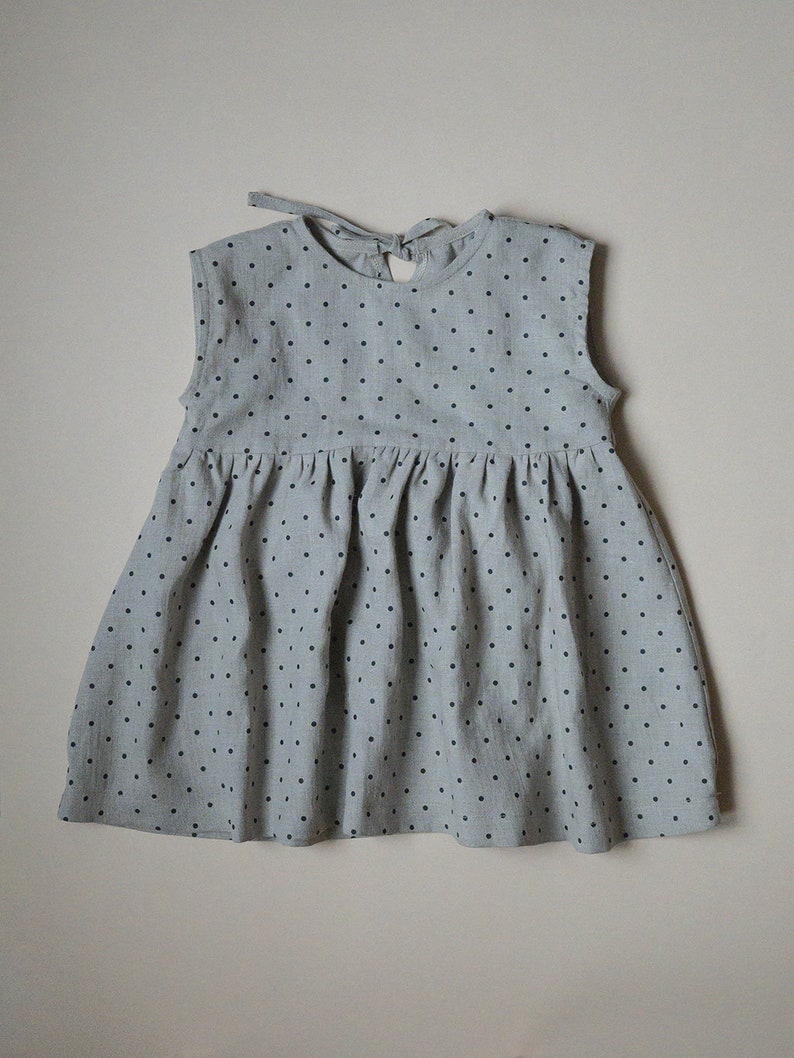 Summer linen dress for baby and toddler image 3