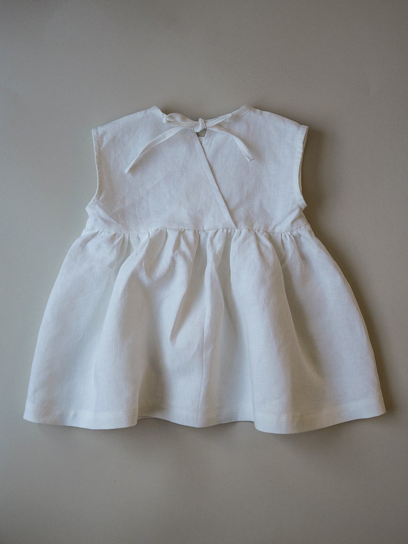 Summer linen dress for baby and toddler image 6