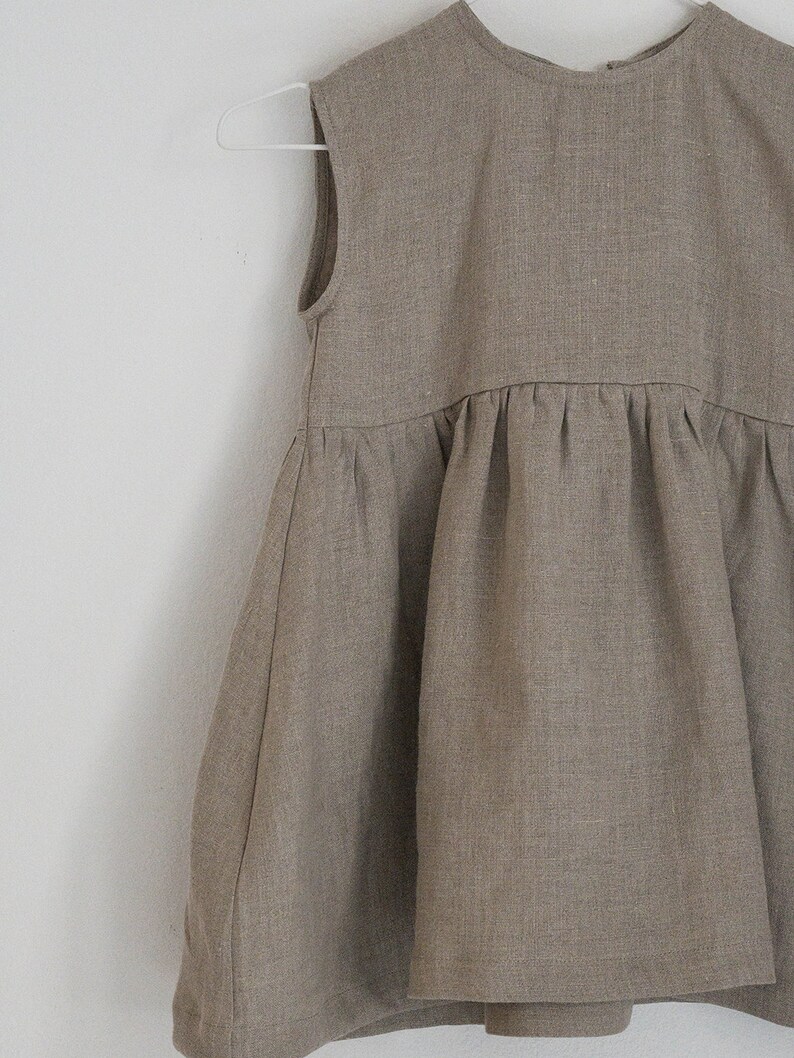Summer linen dress for baby and toddler image 7