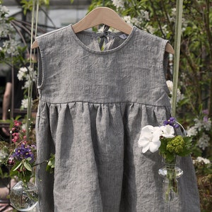 Summer linen dress for baby and toddler image 4