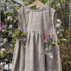 Summer linen dress for baby and toddler image 8