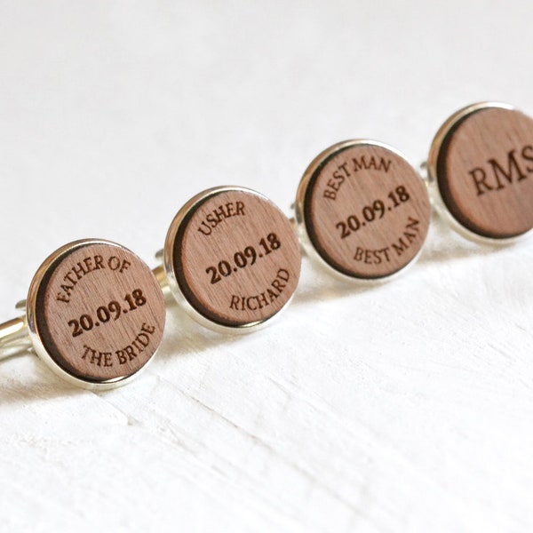 Wedding Cufflinks - Best Man Cufflinks - Groom Cufflinks - Father of the Bride Groomsmen Gifts Usher Gifts - Custom Wedding Party Cufflinks