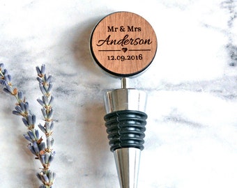 Bottle Stopper Personalised, Custom Wine Bottle Stopper, Wedding Gift for Couple Newlyweds, 5th Anniversary Wedding Housewarming Gift