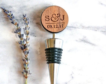 Personalized Wine Bottle Stopper, Custom Anniversary Gift Wedding Favours, Housewarming Gift, Wine Lover Gift, Personalised Couples Gift