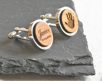 personalised handprint cufflinks