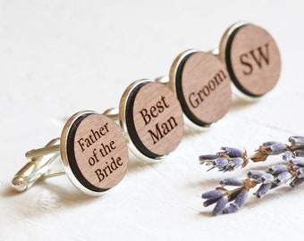 Wedding Cufflinks - Best Man Cufflinks - Groom Cufflinks - Father of the Bride Groomsmen Gifts Usher Gifts - Custom Wedding Party Cufflinks