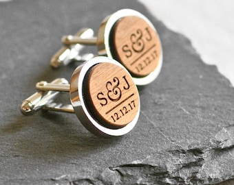 Custom Cufflinks, Personalised Gift for Him, Fifth Anniversary Gift for Him, Romantic Gift For Husband, Wedding Gift