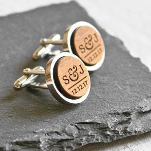 Custom Cufflinks, Personalised Gift for Him, Fifth Anniversary Gift for Him, Romantic Gift For Husband, Wedding Gift